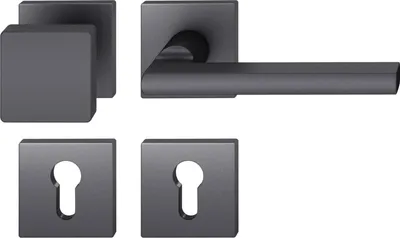 Produktbild von FSB Wechselgarnitur 12 1035 ASL auf Rosette eckig PZ, Knopf fest, schwarz matt