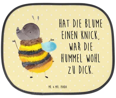 Produktbild von Mr. & Mrs. Panda kfz sonnenschutz Hummel flauschig - Gelb Pastell - Geschenk, Lustige Sprüche, für Auto, Autoscheiben, Biene, Sonnenblende, saugnapf, Blume, Natur