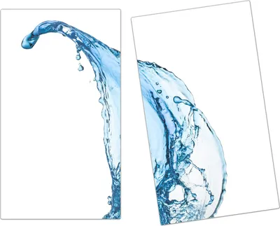 Produktbild von Spritzschutz Herdabdeckplatte Schneidebrett aus Glas Wassersplash 2-Teilig (60x52cm)