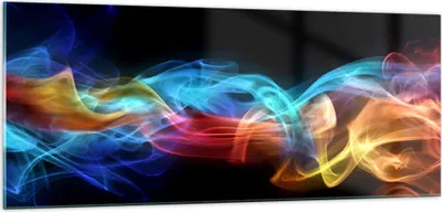 Produktbild von Bilder auf glas - Abstrakt luft bunt figur - 100x40cm - Glasbilder - Wandbilder - Kunstdruck - zum Aufhängen bereit - Wanddekoration aus Glas - Glas Bilder - Wandbild auf Glas - GAB100x40-2171