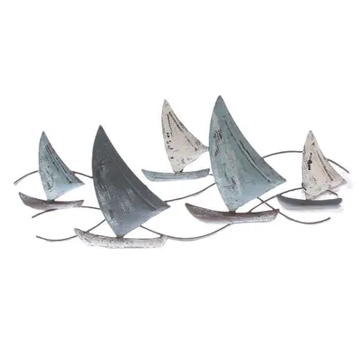Produktbild von Wanddeko "Segelschiffe" 47 x 23 cm Maritime Deko Wand Schiffe Wanddeko