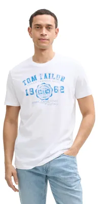 Produktbild von TOM TAILOR Herren T-Shirt mit Logo-Print, 20000 - White, XXL