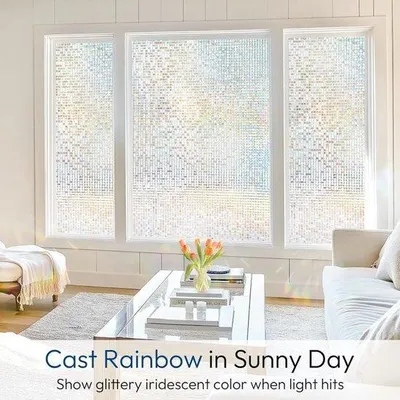 Immagine prodotto di Pellicola decorativa per vetrate, mosaico arcobaleno, pellicola decorativa per finestre 30 x 200 cm
