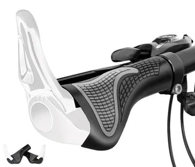 Immagine prodotto di Manopole ergonomiche antiscivolo in gomma per manubrio da 22,2 mm, compatibili con mountain bike, e-bike e bici da corsa, colore bianco