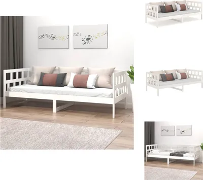 Produktbild von vidaXL Tagesbett Weiß Massivholz Kiefer 90x200 cm - Betten & Bettgestelle