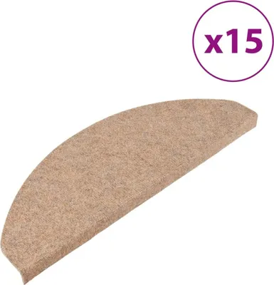 Produktbild von vidaXL Stufenmatten Selbstklebend 15 Stk. 65x22,5x3,5 cm Beige