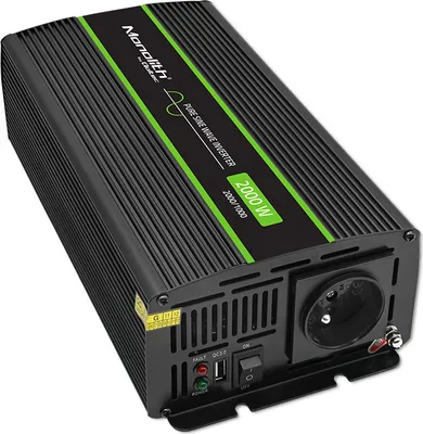 Obrázek produktu pro Napájecí adaptér/střídač Qoltec Monolith Auto 2000 W Black
