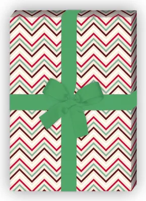 Produktbild von Grafisches Geschenkpapier mit Retro Zickzack in rot - G6360, 32 x 48cm