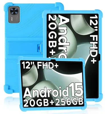 Obrázek produktu pro Tableta Pouzdro pro Doogee T36 12,0" 2025, nárazuvzdorné měkké silikonové ochranné pouzdro se stojánkem Světle modrá