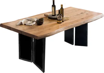 Produktbild von SIT Möbel Baumkante-Tisch | Platte 56 mm Akazie natur | Metallgestell schwarz | B 240 x T 100 x H 77,6 cm | 16044-11 | Serie TOPS & TABLES