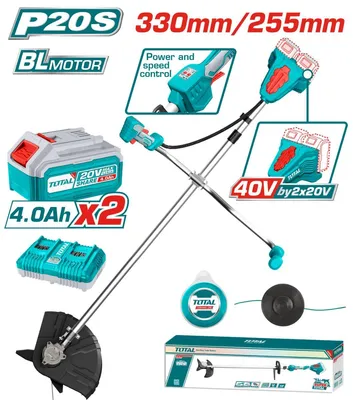 Obrázok produktu pre Total TSTLI202521 Sekačka na trávu AKU 2ks 4000mAh baterie 1ks rychlonabíječky
