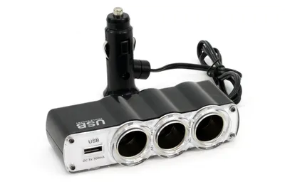 Zdjęcie produktu dla Rozgałęźnik rozgałęziacz zapalniczki SOC4 3+1 USB AMIO-01031