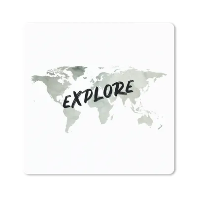 Produktbild von MuchoWow® Mauspad Mousepad Weltkarte - Zitat - Aquarell 30x30 cm - Mousepads - Maus Mat - Pad - Mausunterlage - Gaming