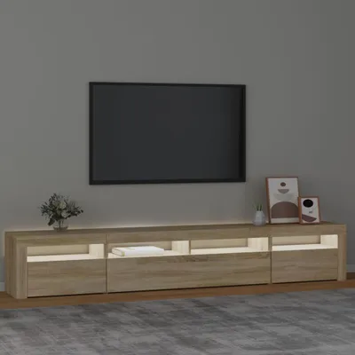 Produktbild von The Living Store TV-Schrank mit LED-Leuchten Sonoma-Eiche 240x35x40 cm