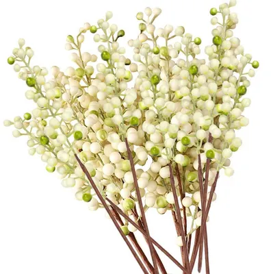 Produktbild von Künstliche Beerenstiele Elfenbein 20 Stück 30 cm für Deko