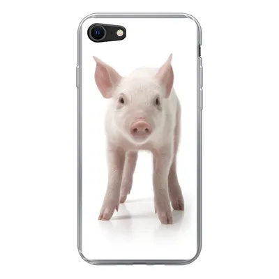 Produktbild von MuchoWow® Handyhülle Schutzhülle Hülle für iPhone SE 2022 Schwein - Tiere - Weiß Silikon Softcase Handy Hülle - Schutzhülle
