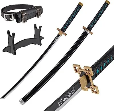 Produktbild von Bambus Anime Katana Cosplay Schwert, Katana Inspiriert Demon Slayer Schwert 105cm / 41 Zoll Hashira Pillars & Protagonist Katana, eine Vielzahl von Stilen zur Auswahl (Tokitou Muichirou)