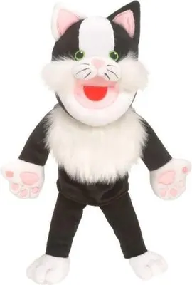 Produktbild von Fiesta Crafts Handpuppe Katze mit beweglichem Mund - Puppenspielzeug