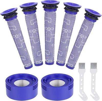Filter-Set für Dyson V8 V7: 3 HEPA- + 5 Vorfilter + 2 Bürsten