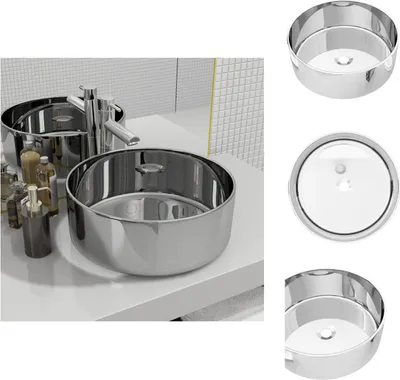 Obrázok produktu pre vidaXL Umývadlo 40 x 15 cm keramické strieborné - Umývadlo do kúpeľne
