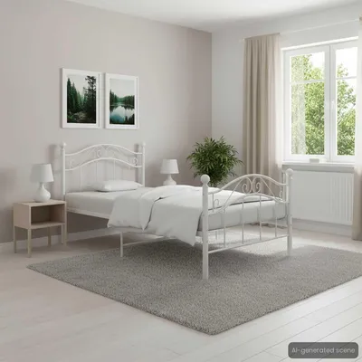 Immagine prodotto di Maison Exclusive - Letto bianco metallo 90x200 cm