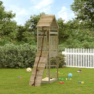 Produktbild von Eleganten-Stil Spielturm mit Kletterwand Imprägniertes Kiefernholz DE6724719