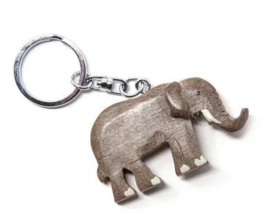 Immagine prodotto di Portachiavi in legno - elefante
