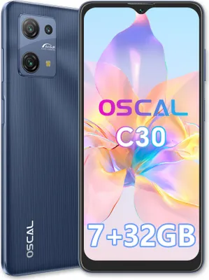 Zdjęcie produktu dla OSCAL C30 smartfon bez umowy, 6,5″ Android telefon, 7GB RAM+32GB ROM (Expandable), bateria 5080mAh, 12MP aparat, 4G Dual SIM 5G WiFi, ciemnoniebieski