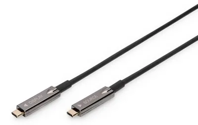 Produktbild von Digitus USB-C - USB-C AOC AV-Kabel, UHD 4K / 60 Hz, 10m, 10 m, USB C, USB C, USB 3.2 Gen 1 (3.1 Gen 1), Schwarz