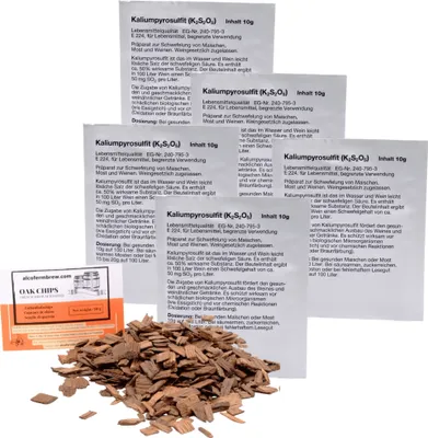 Produktbild von 5 x VINA Kaliumpyrosulfit 10g - Gärstopp, Weinstabilisator