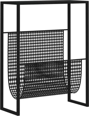 Produktbild von vidaXL Zeitschriftenständer Schwarz 35x15x45 cm Stahl