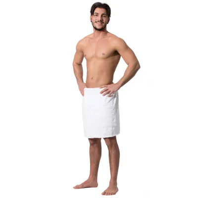 Produktbild von Herren Saunakilt Frottee, weiß, 100% Baumwolle, L/XL