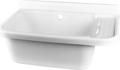 Immagine prodotto di Pilozzo A Parete In Resina Bianco Con Sifone - cm.50x35x24