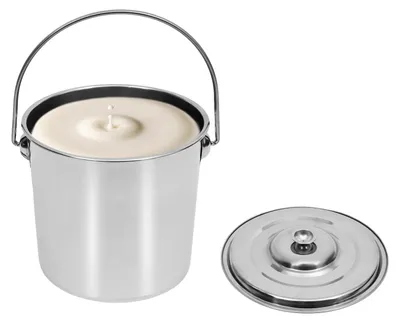 Imagen del producto de Cubeta de acero inoxidable con tapa, capacidad de 12 litros