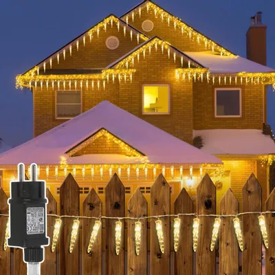 Produktbild von Peviasot LED Eiszapfen Lichterkette 8 Lichtmodi 40 LED 5M Warmweiß Weihnachten Deko
