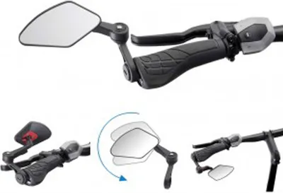 Produktbild von Krampe KF Cross TypB Fahrradspiegel Lenkerspiegel 360° drehbar 6,1 x 10,5 cm