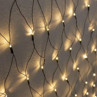Image de Meisterhome Filet lumineux LED 3x3 mètres pour l'extérieur et l'intérieur, pour Noël Décoration Jardin Mariage Fête, Blanc chaud