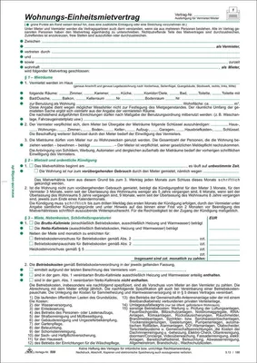 Immagine prodotto di 50x RNK Verlag 599 Contratto di locazione di un appartamento 4 pagine piegate in DIN A4 +  del locatore