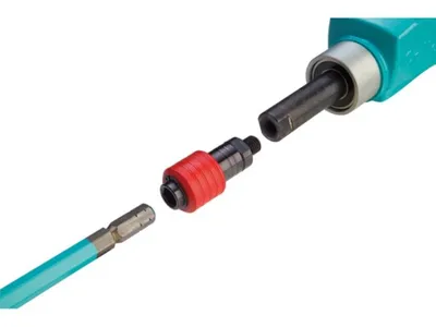 A close-up, isolated shot of a tool adapter and bit.