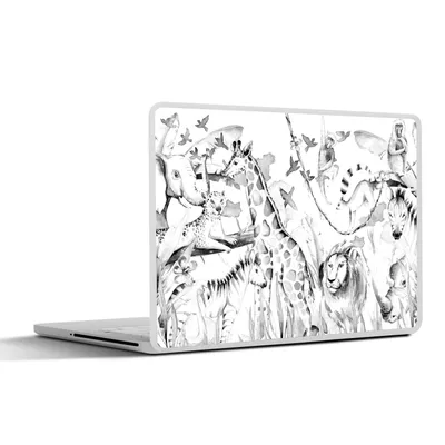 Produktbild von MuchoWow® Laptop Aufkleber Sticker Cover Aquarelle - Tiere - Pflanzen - Pastell - Jungen - Mädchen - Kinder - Kinder 31x22.5 cm - Laptop-Deko