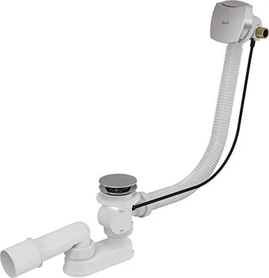 Produktbild von BADLAND Ablaufgarnitur Badewanne Ab- / Über Einlauf Automat Siphon Füllfunktion 60cm