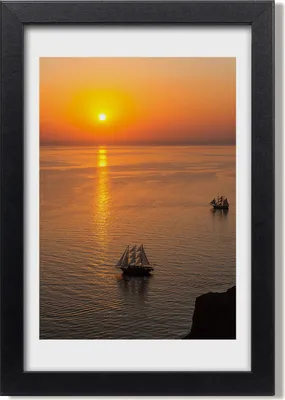 Produktbild von Bild 20x30 MDF-Rahmen, Wandkunst Sonnenuntergang Meer