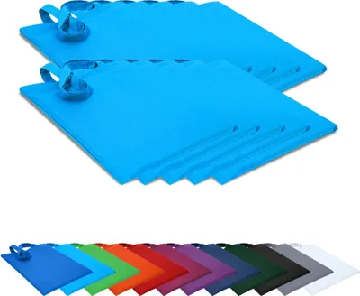 Produktbild von 10er PACK Baumwolltaschen 38x42cm Stofftaschen Tragetaschen Beutel Einkaufstaschen Stoffbeutel Taschen, in Farbe: Türkis