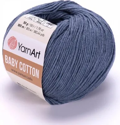 Produktbild von YarnArt Baby Baumwolle Garn, Denim - 50g (165m), Weich, Ideal für Kinderaccessoires