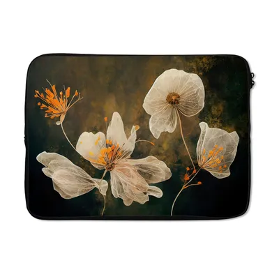Produktbild von MuchoWow® Laptop Hülle 13 Zoll Blumen - Pflanzen - Natur - Illustration Laptoptasche - Laptophülle - Sleeve - Rundumschutz