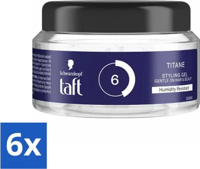 Immagine prodotto di Taft - Titane 6 - Gel per lo styling - Styling potente - 250 ml - Confezione risparmio - 6 pezzi
