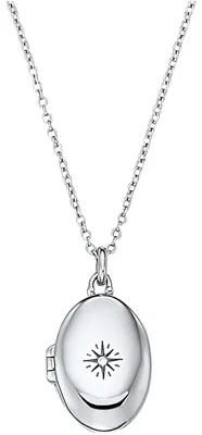 Produktbild von s.Oliver 2034316 Damen Collier Medaillon Silber Weiß 45 cm