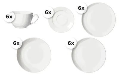 Produktbild von Kaffee- & Tafelservice 30 tlg. Volos weiss