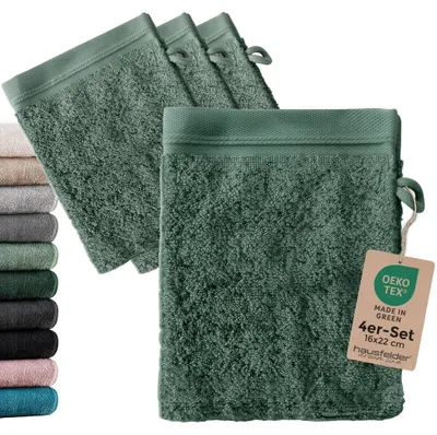 Produktbild von Waschhandschuh 4er Set, Hellgrün
