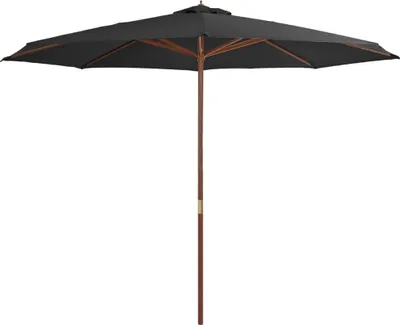 Immagine prodotto di vidaXL Ombrellone con asta in legno 350 cm antracite
